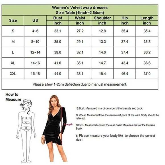 Halcyeen Velvet Wrap Ruched V Neck Bodycon Cocktail Party Club Dress Med… - Picture 11 of 11